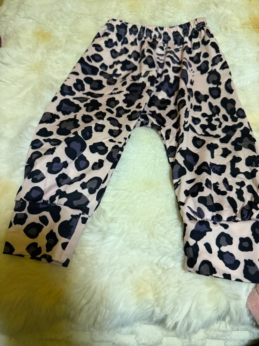 Nicole Miller Pink and Black Leopard Print Jogger Pants